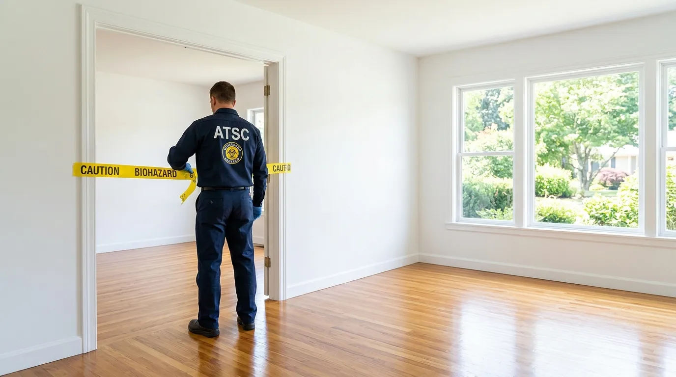 Certified biohazard cleanup crew performing Decomposition Cleanup in Rossford